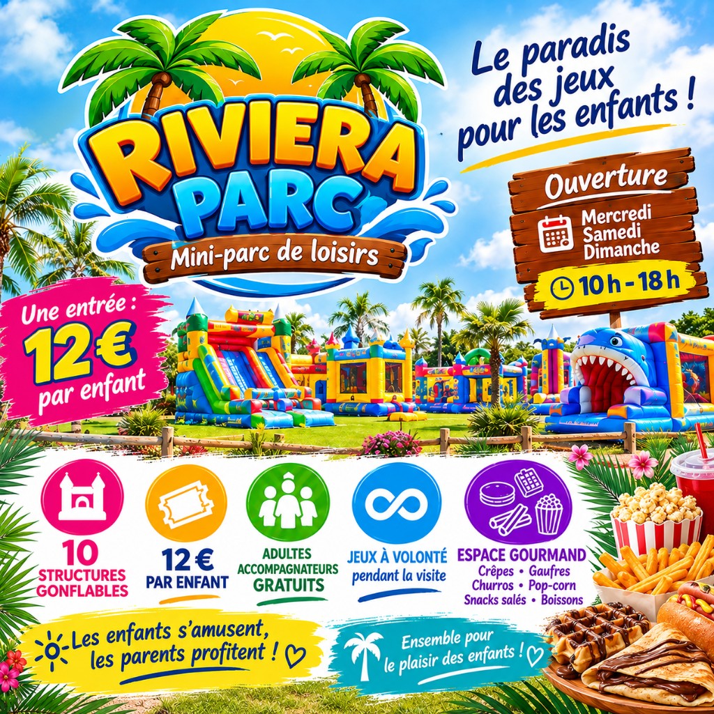 Affiche tarif et horaires Riviera Parc